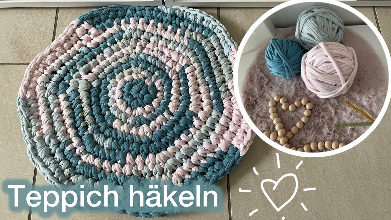 Teppich häkeln mit selbstgemachte Textilgarn | Marycrochet
