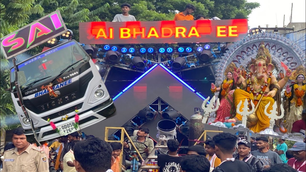 Dj Bhadranee music New Setup Bhadrak Gajanan Ganesh Puja Bhasani 2025 Road Show With Dj Bisu