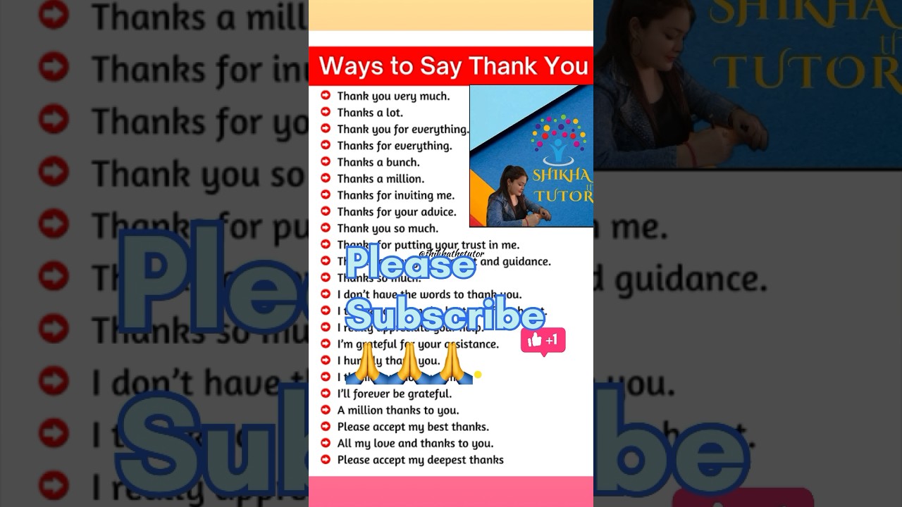 English speaking practice (Best ways to say thank you)#thankyou #replies #currentaffairs #english