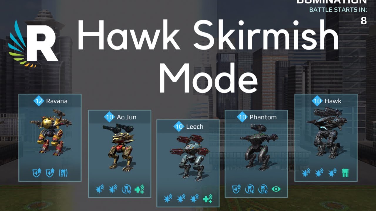 War Robots: HAWK, PHANTOM, LEECH, AO JUN And RAVANA Gameplay In New Skirmish Mode + Giveaway Update