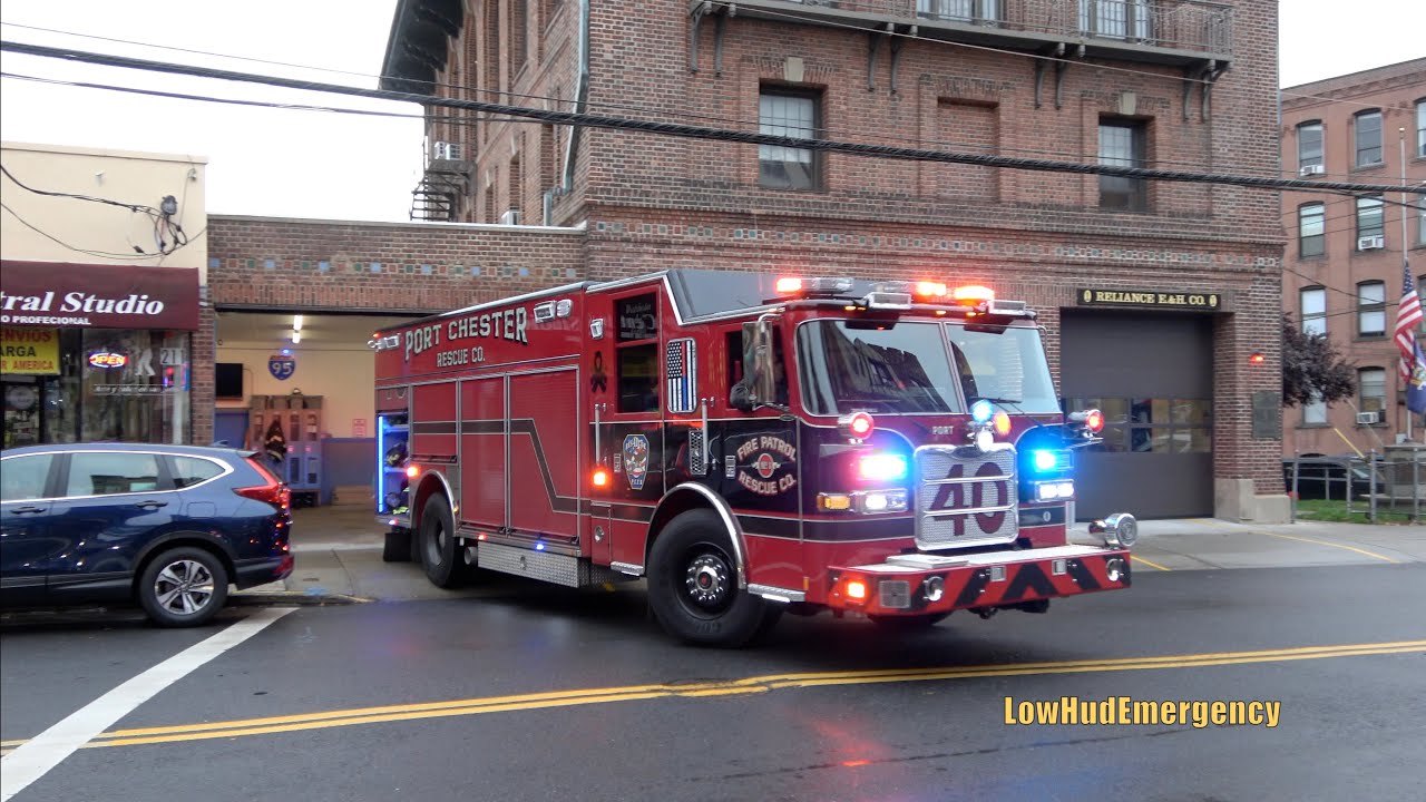 Port Chester FD *NEW* Rescue 40 + Ladder 31 + Car 2391 + PCRRBEMS Ambulance 77A8 Responding