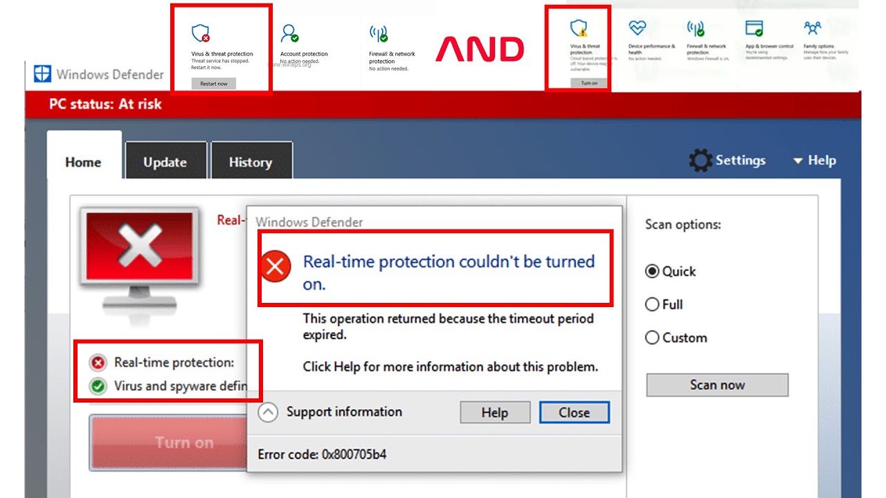 Windows defender not working windows 10, windows 8, windows 7 And Pcqq virus, ransomware Protection