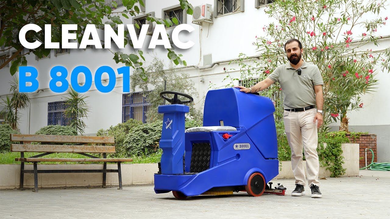 Cleanvac B‑8001 – Dar Alanlara Binicili Zemin Temizlik Makinası