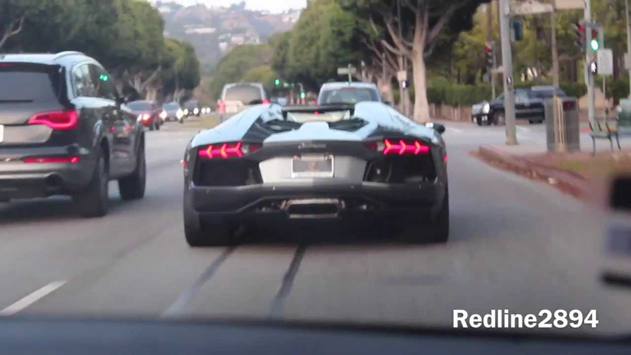 2014 Lamborghini Aventador Roadster Loud and Fast Accelerations in Beverly Hills, CA!