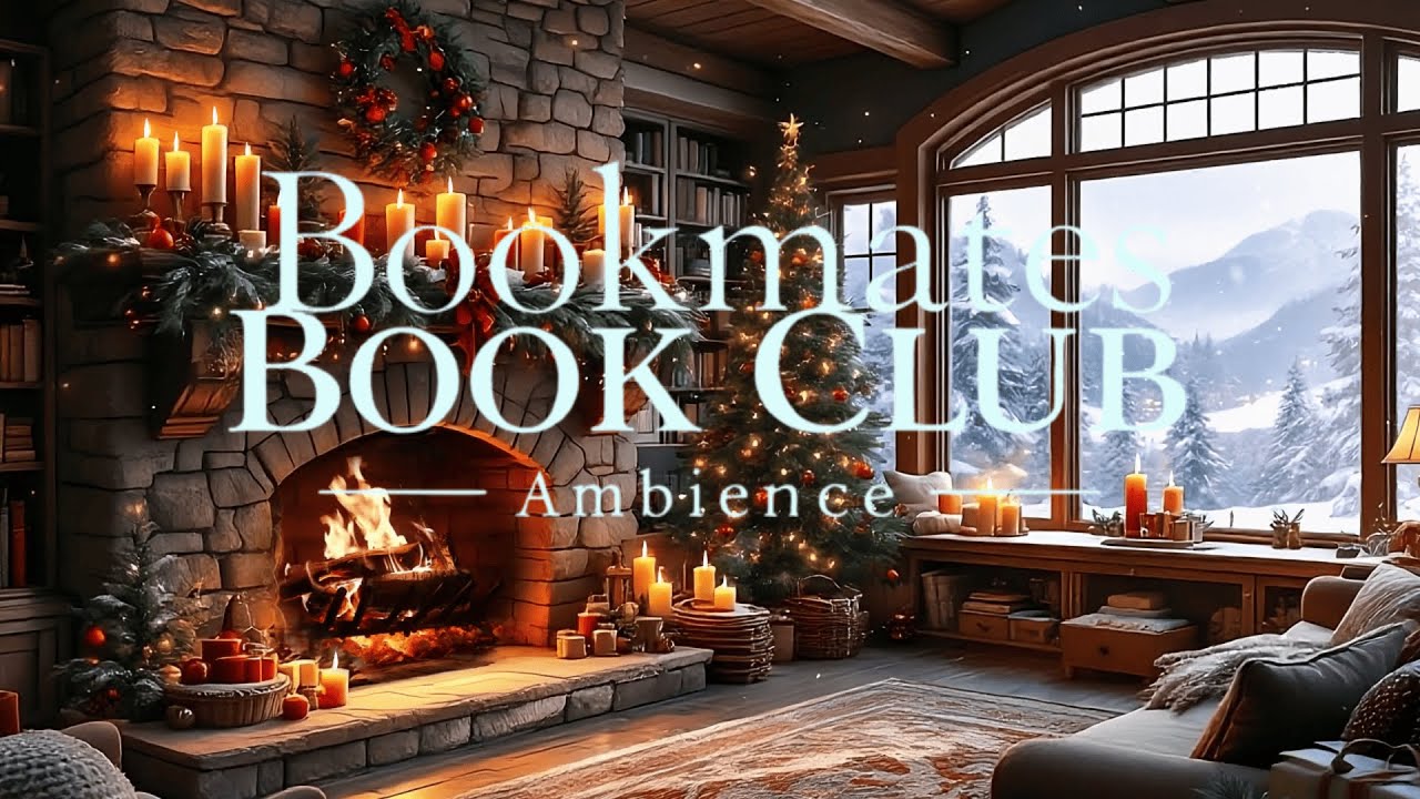 🎄Christmas Reading Ambience | Crackling Fire and Snow in the Mountains of Park City 🔥❄️