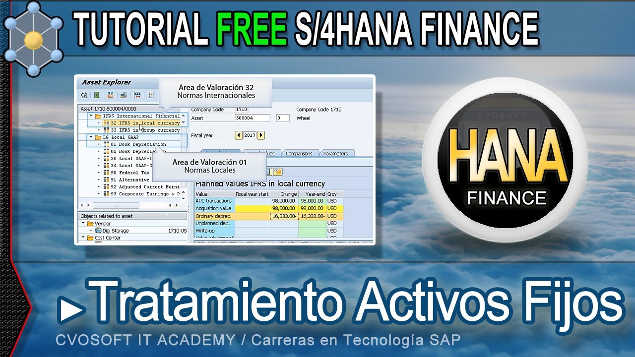 🎯 Tutorial Free: SAP S4HANA FINANCE Accounting - Tratamiento de Activos Fijos | CVOSOFT.com