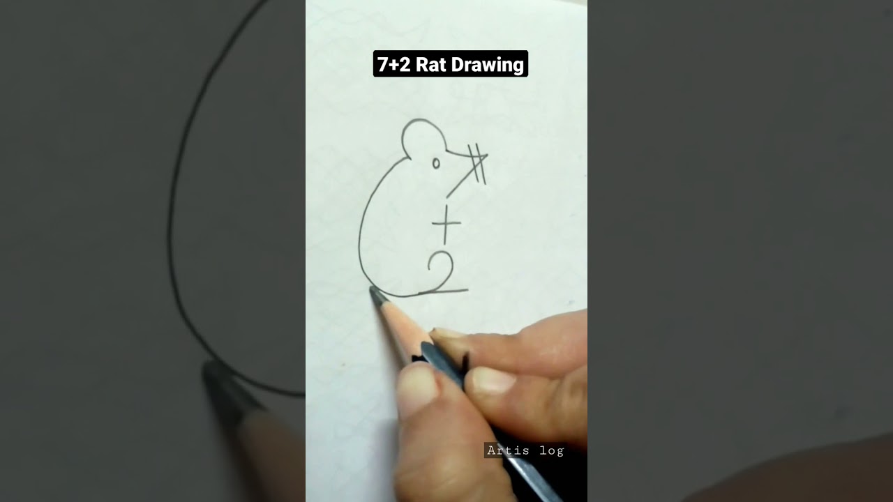 How to draw Rat with 7+2 | drawing for kids #Shorts #art #Drawing #artislog