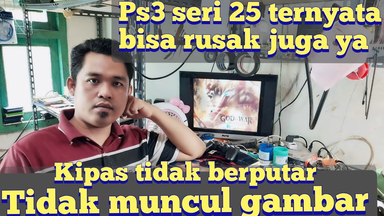 Servis ps3|| ps3slim seri 25 tidak muncul gambar||kipas tidak berputar