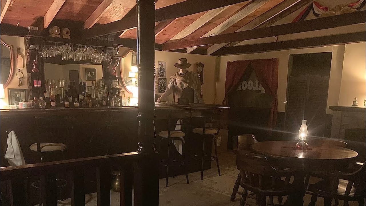 Quick tour of my backyard bar! Old western saloon with a bit of Civil War theme.