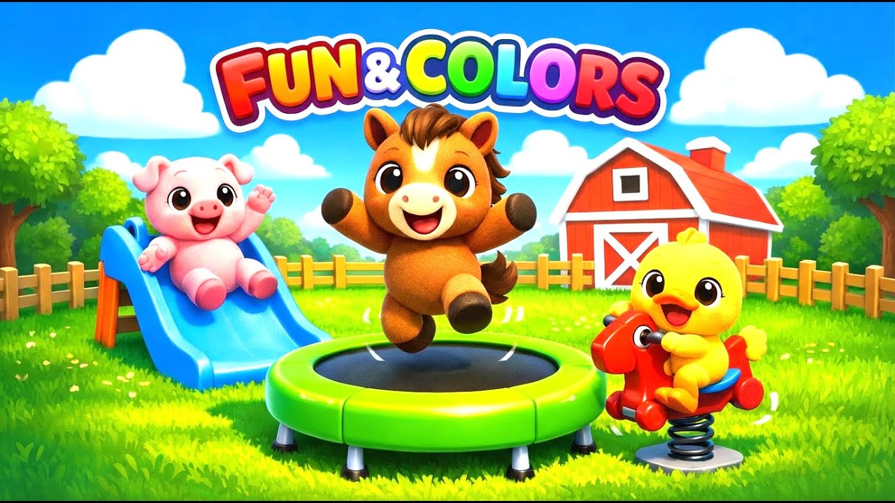 Fun & Colors 🌈 Learn Colors with Cute Farm Animals  #KidsLearning  #ToddlerVideos #LearnColors #Fun