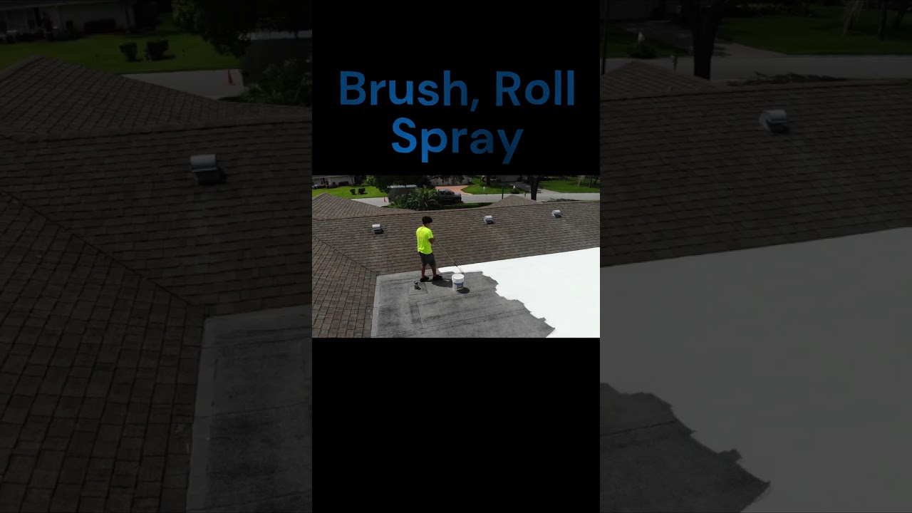 How to Apply a Flat Roof Coating #shorts #roofrestoration #roofinginnovation #roofcoating #flatroof