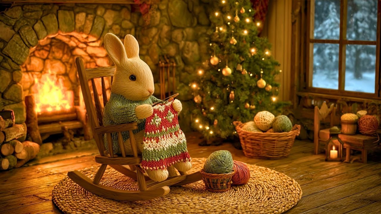 The Knitting Bunny | Night Forest Ambience & Gentle Fantasy Music for Reading, Relaxing & Deep Sleep