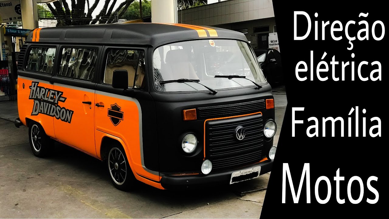 KOMBI COM DIREÇÃO ELÉTRICA HARLEY DAVIDSON | MINHAS TRÊS PAIXÕES | FAMÍLIA MOTO E A KOMBI