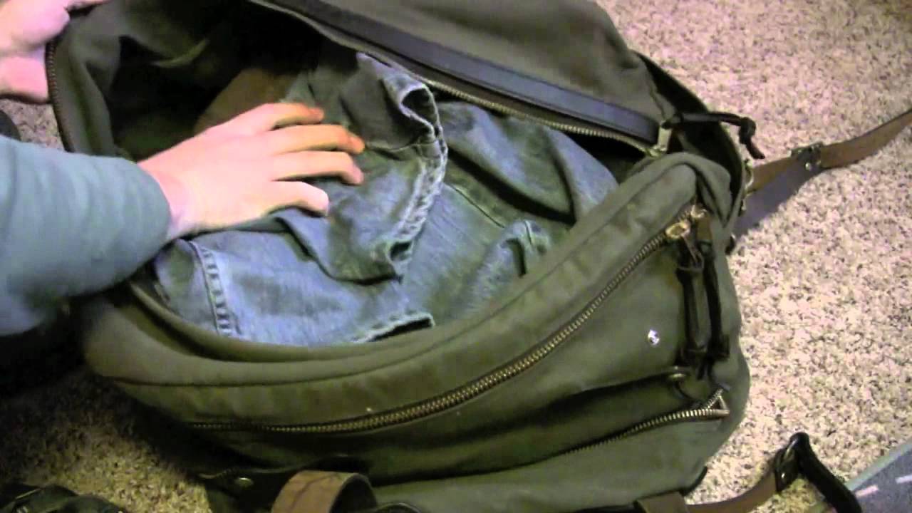 CC Filson Outfitter Bag packing demo - see just how much stuff fits inside