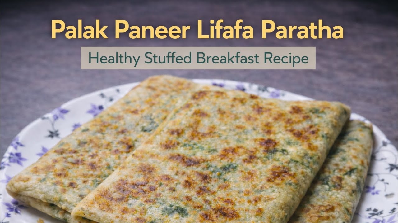 Palak Paneer Lifafa Paratha | Healthy Stuffed Breakfast Recipe
