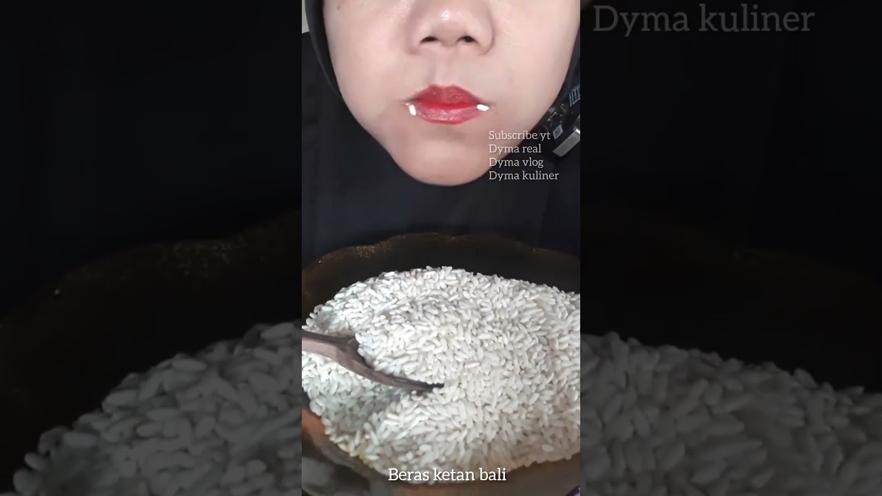 DYMA KULINER 💕ASMR RAW RICE EATING💕 Makan Beras Mentah💕 