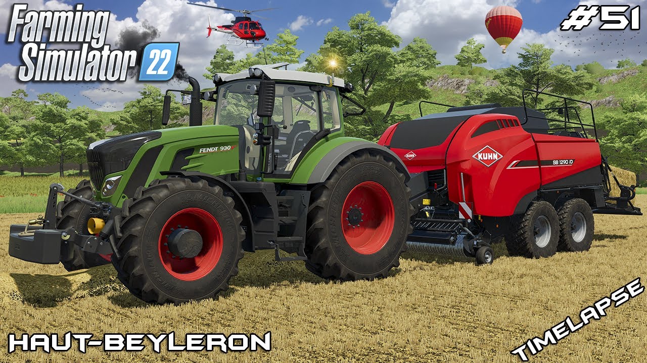 Прессование 28 квадратных тюков с помощью KUHN | Животные на О-Бейлероне | Farming Simulator 22 |...