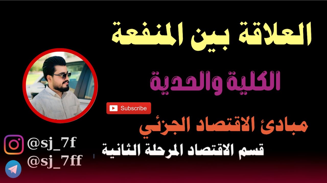 العلاقة بين المنفعة الكلية والحدية| مبادىء الاقتصاد الجزئي  || 2025 