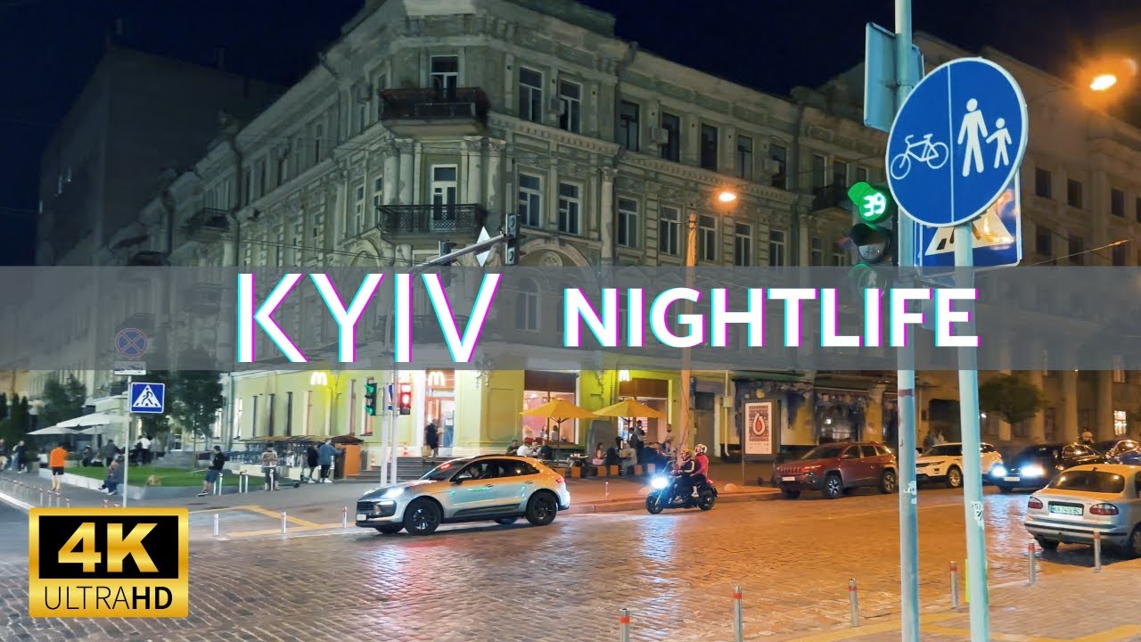 NIGHT WALK THROUGH KYIV CITY | 4K