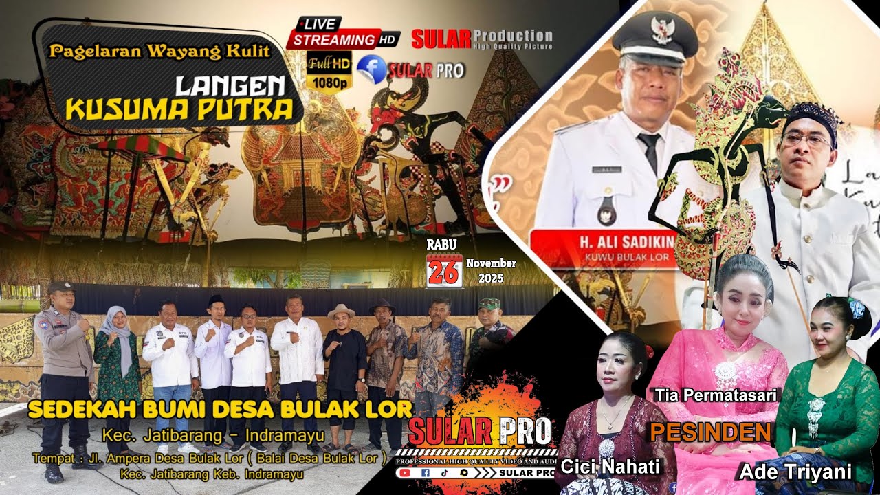 🟢LIVE WAYANG KULIT LANGEN KUSUMA PUTRA // Sedekah Bumi Desa Bulak Lor - Jatibarang