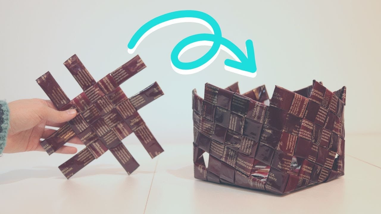 Плетение Squaremill для начинающих ☕ Переработка полиэтиленовых пакетов