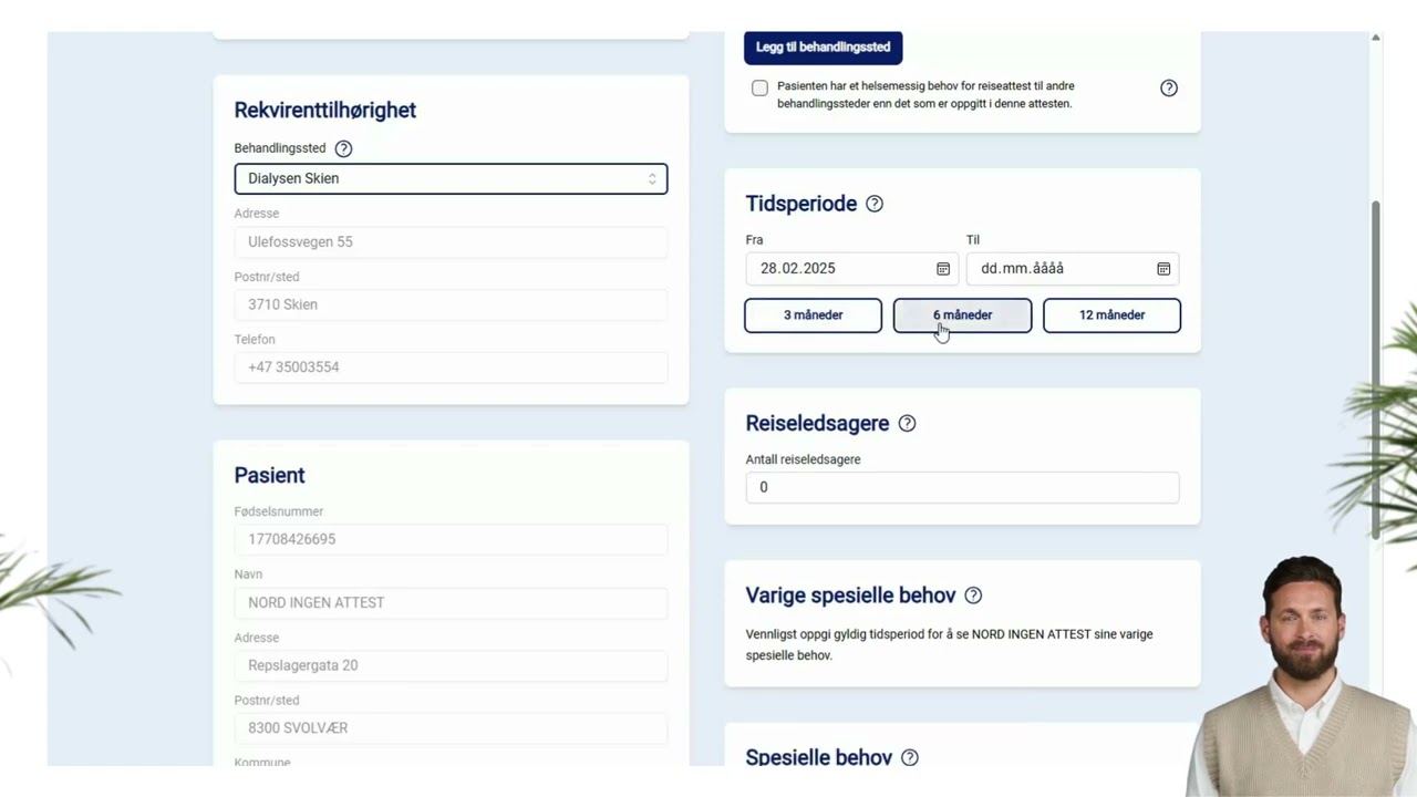Opplæringsvideo for helsepersonell: hvordan opprette reiseattest for tilrettelagt transport