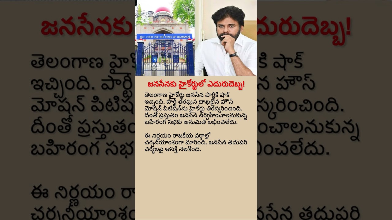 High Court Shock to Jana Sena Party!