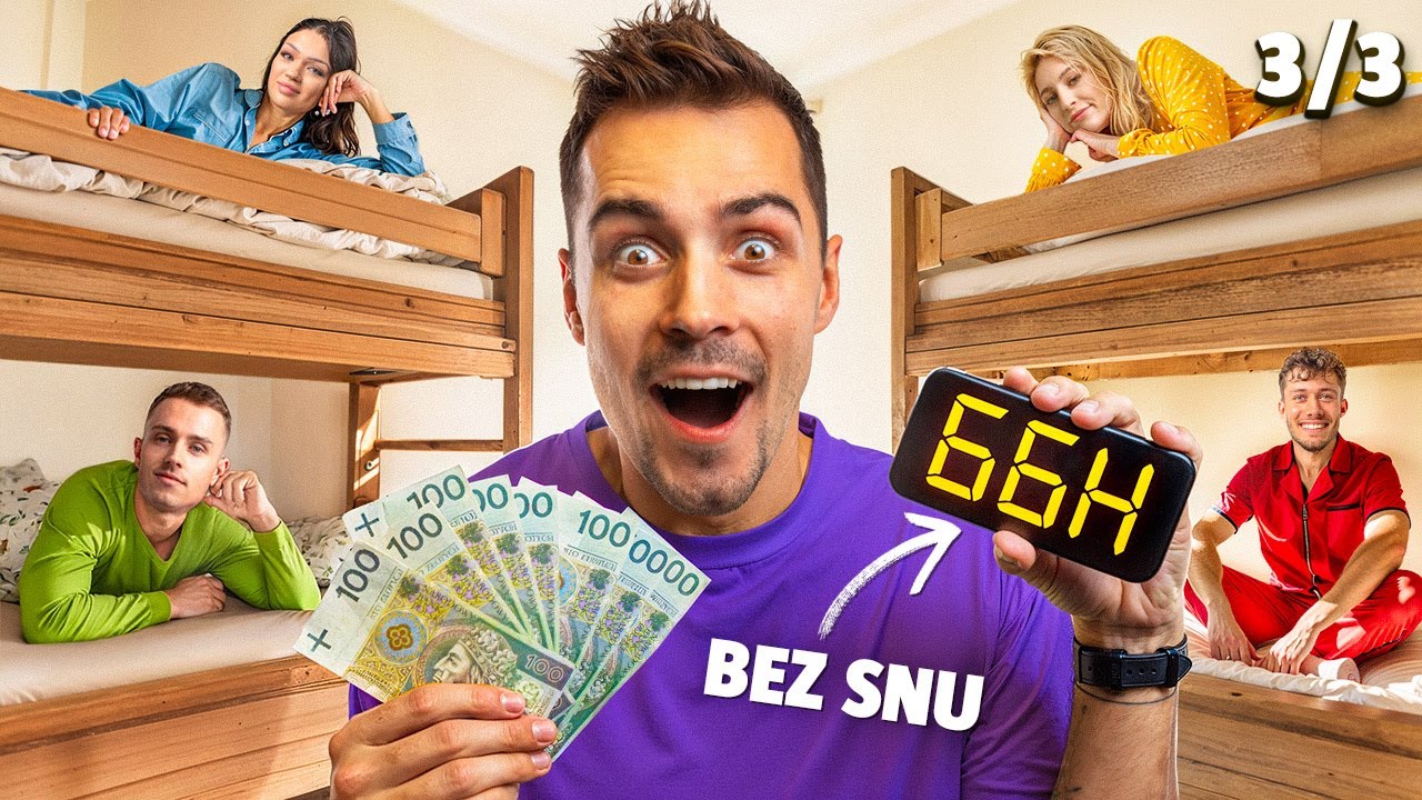 Kto Najdłużej Wytrzymał Bez Snu ?! 100 zł za 1h 😴💤 odc.3