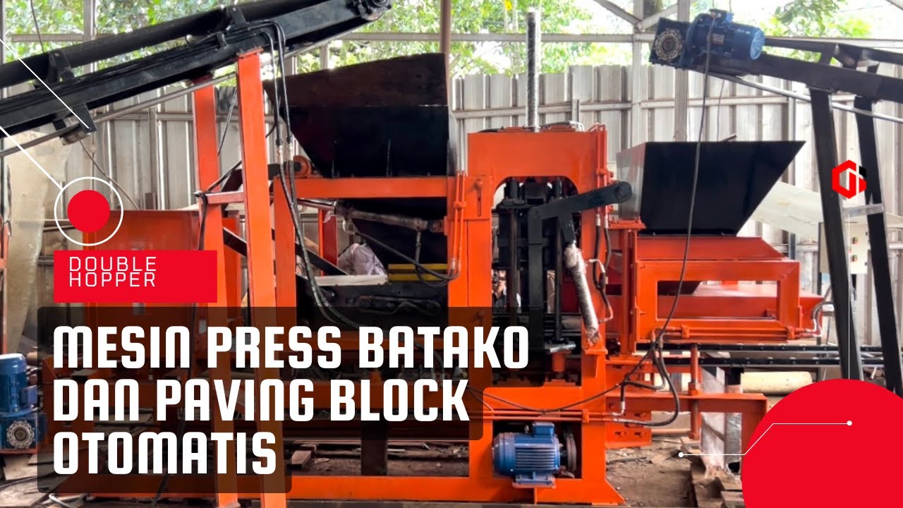 MESIN PRESS BATAKO DAN PAVING BLOCK OTOMATIS DOUBLE HOPPER