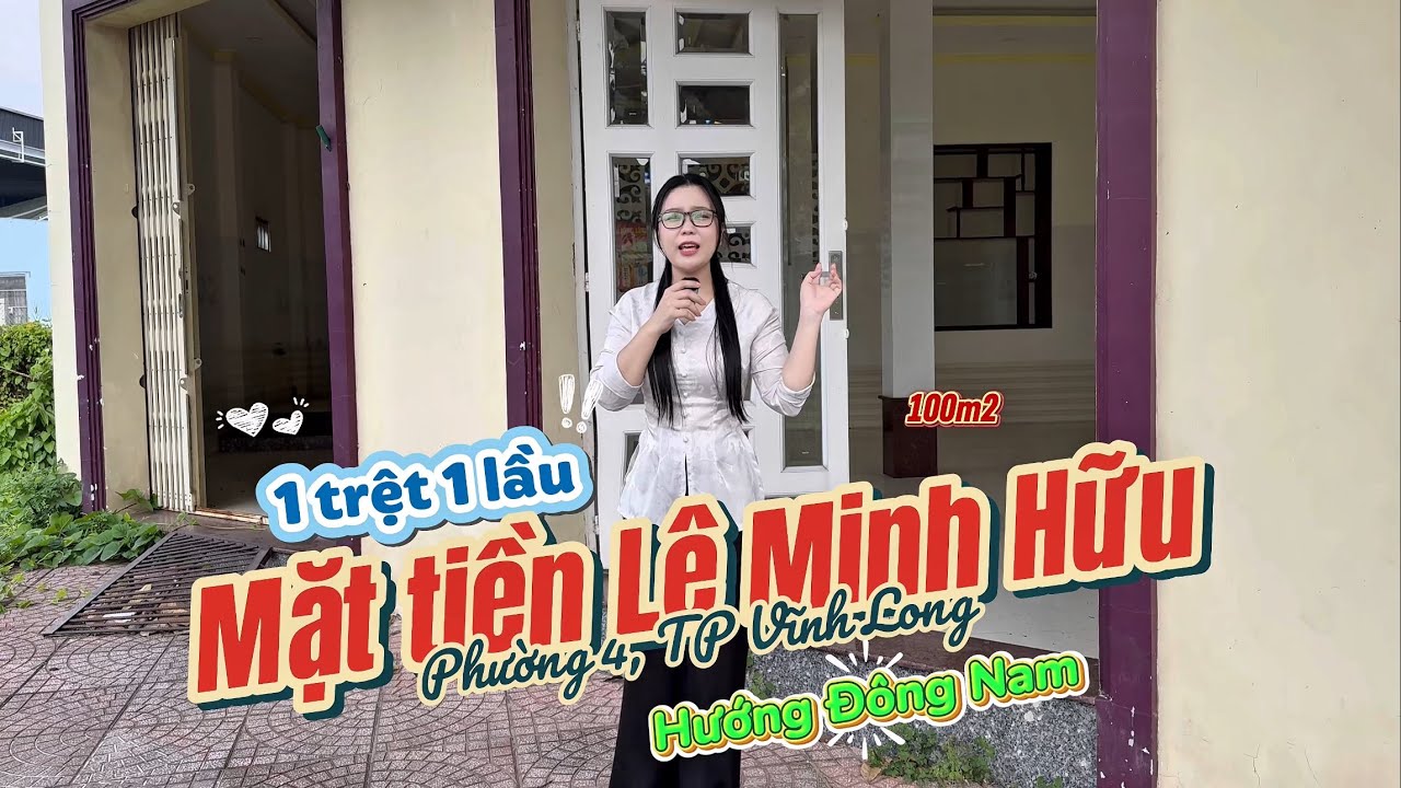 Nhà 1trệt 1lầu, đường Lê Minh Hữu, Phường 4, TP Vĩnh Long, 4tỷ2 TL