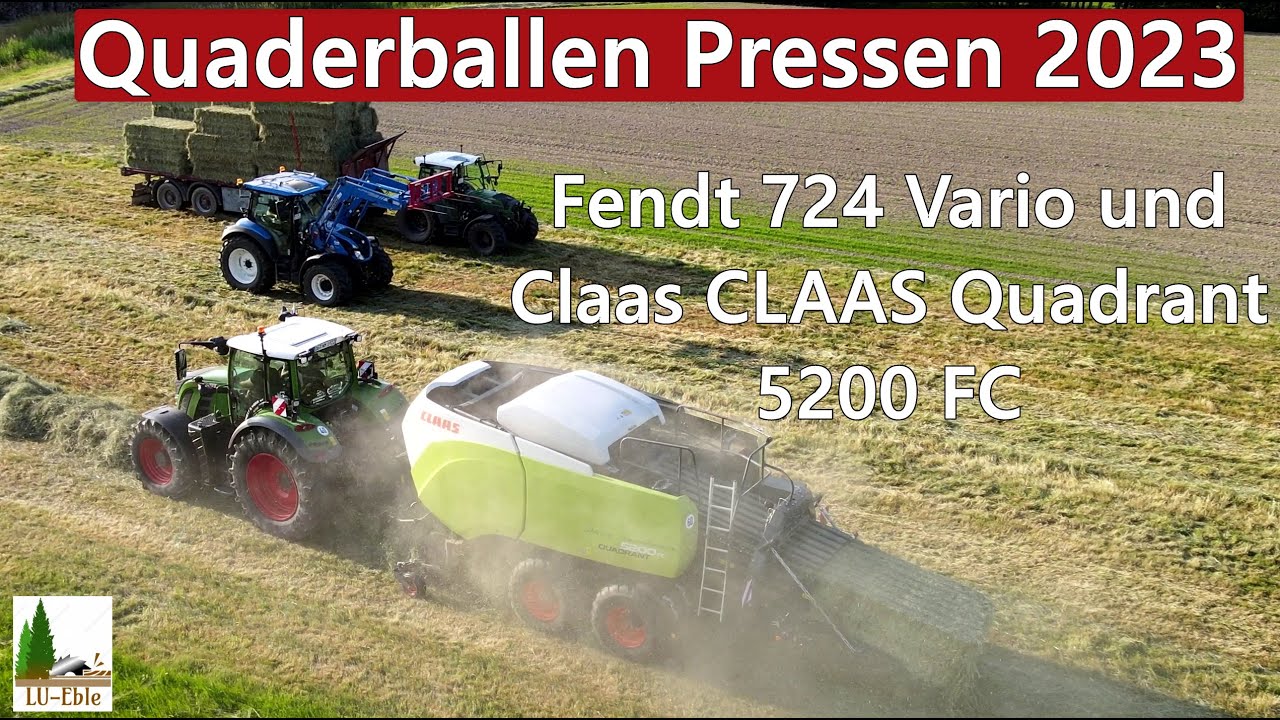Quaderballen Pressen 2023 | Fendt 724 Vario und CLAAS Quadrant 5200 FC