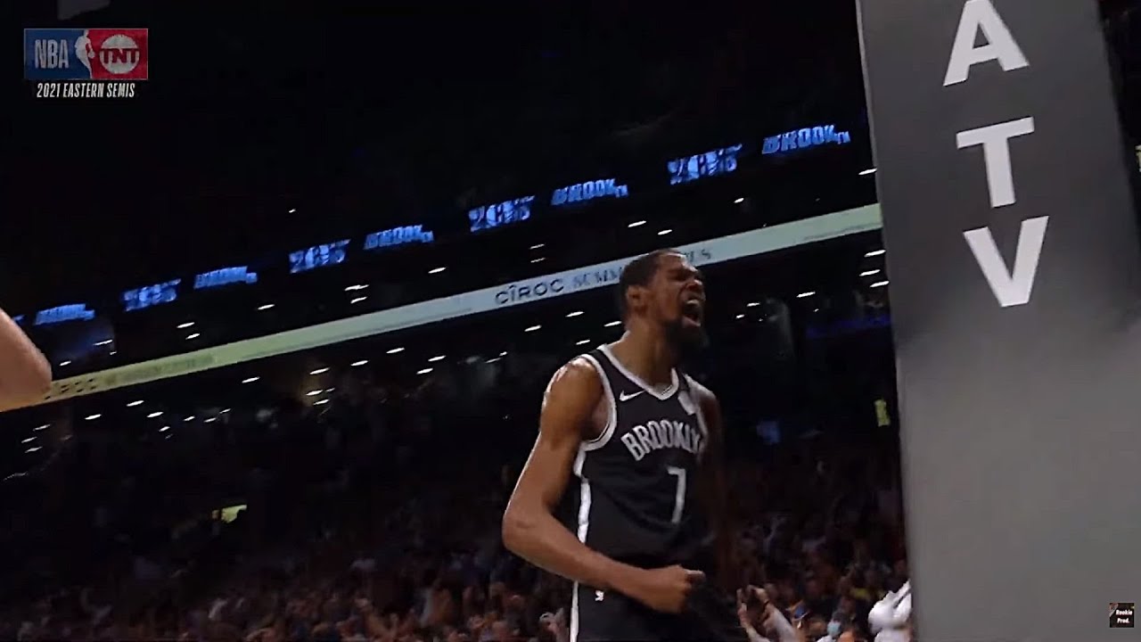 Kevin Durant dunks on Pat Connaughton & flexes for Nets crowd 👀 Bucks vs Nets Game 7