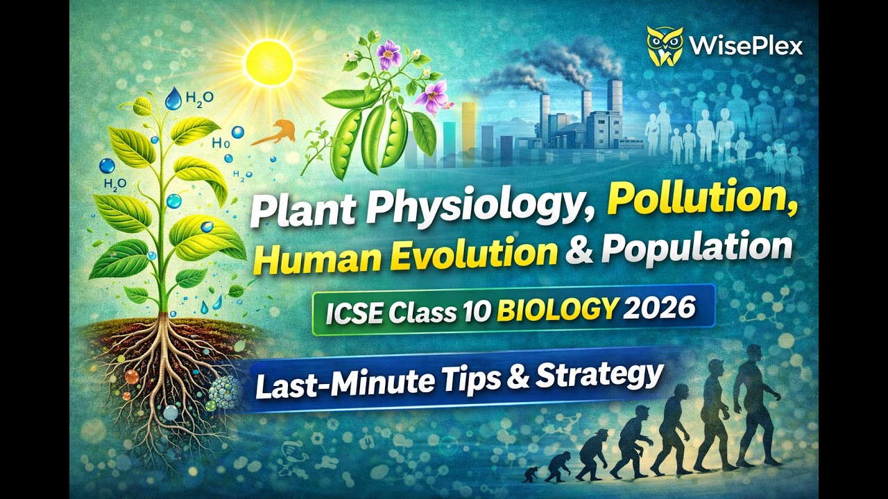 ICSE 2026 Biology: Final Revision! 🌿 | Plant Physiology, Evolution, Pollution & Population| WisePlex