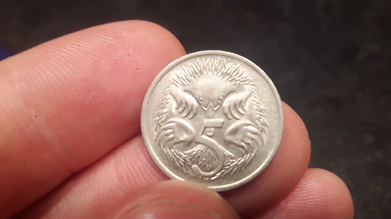 Echidna 5 Cent Coin Australia Queen Elizabeth II 1977
