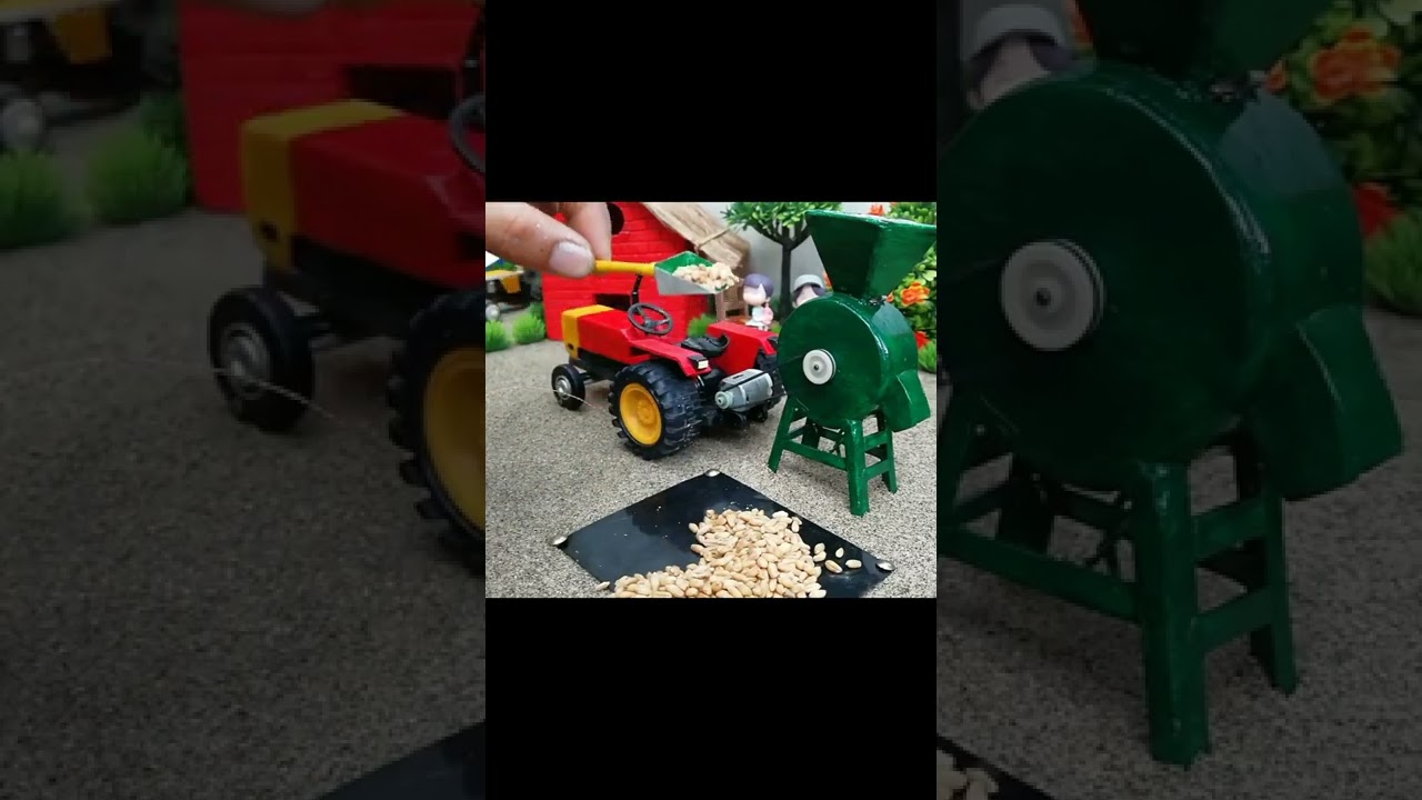 diy mini tractor flour mill machine | Mini farmer | sun farming #shorts