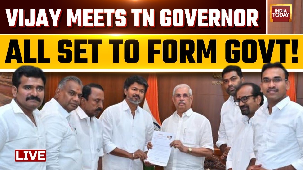 LIVE: TVK's Vijay Meets Tamil Nadu Governor, Lays Stake To Government Formation | TVK-Cong Alliance
