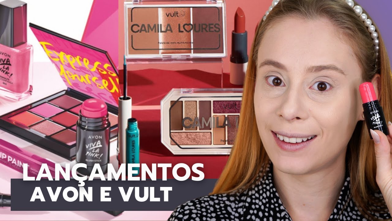 TESTANDO MAQUIAGENS LAN&Ccedil;AMENTO *Vult, Camila Loures, Avon*