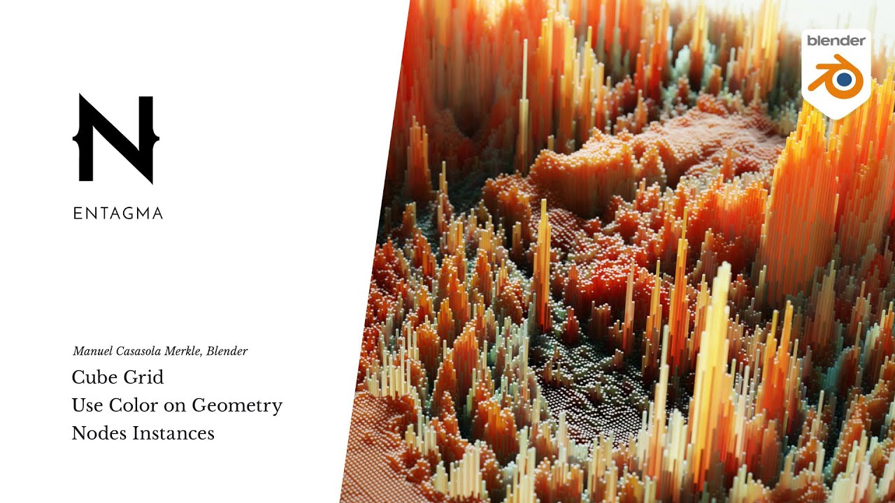 Cube Grid - Use Color on Blender Geometry Nodes Instances