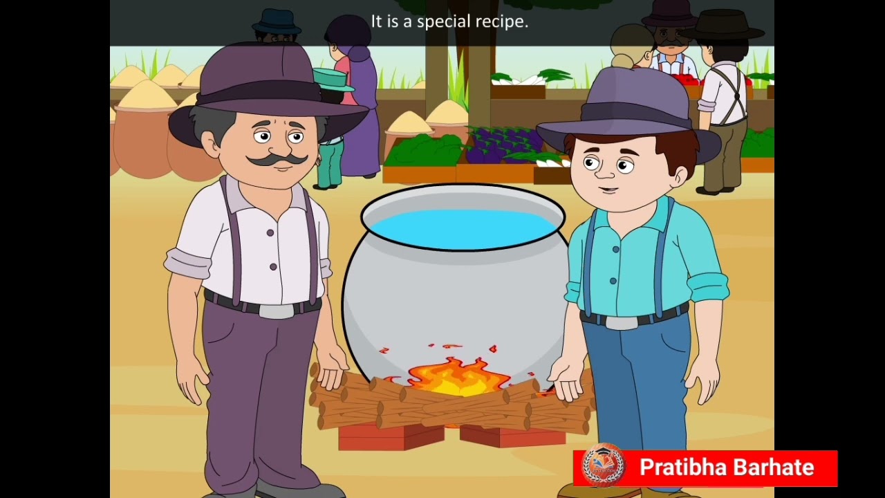 The Stone Soup in English & Hindi Animated Movie. Moral Stories