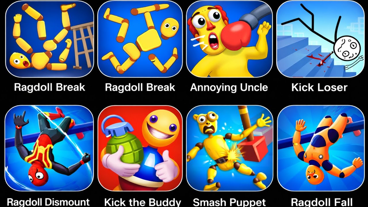 Roblox,Sprunki Survival,Ragdoll Falls,Ragdoll Break,Kick the Buddy,Annoying Uncle Punch,Kick Loser