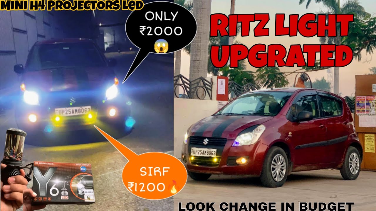 Mini Projectors,Fog Lamp MODIFICATION & full installation ON OUR RITZ (Ritz Got new Look) H4 led EP2
