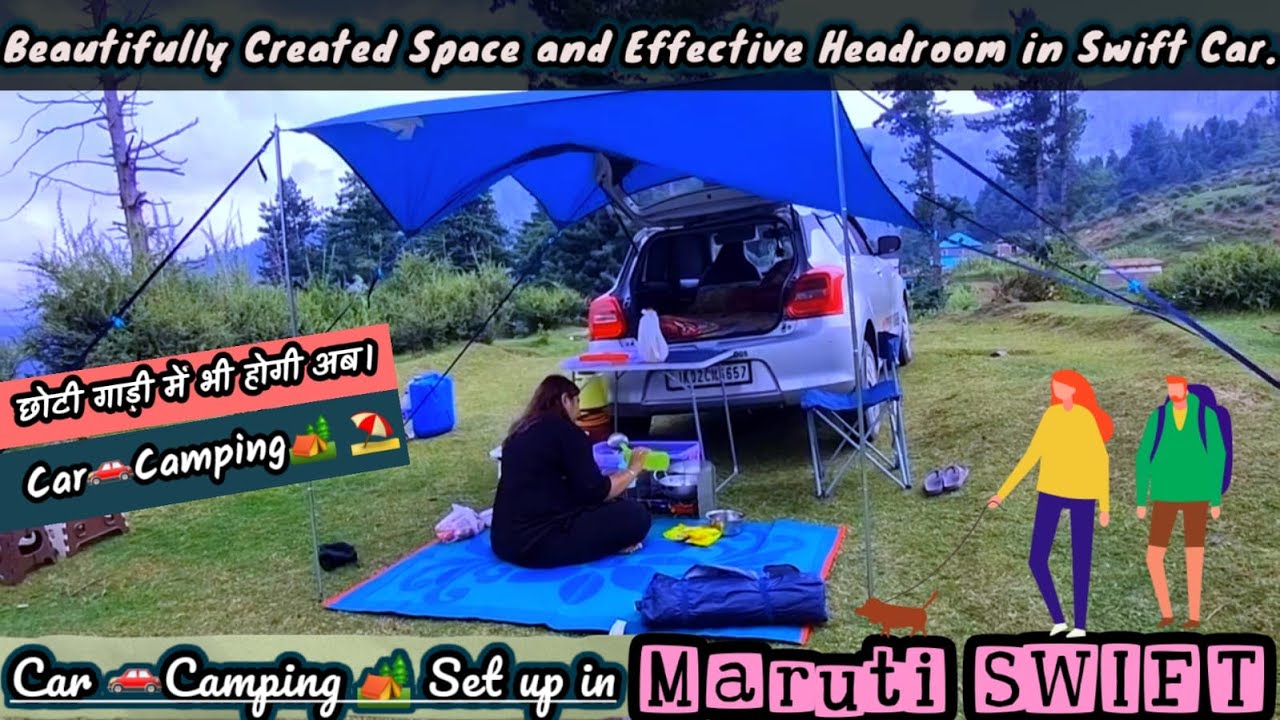 Car camping in Swift 🚗 | कैसे बनाएं छोटी कार में बेड 😊 #camping #campervan @kittanshuvlogs