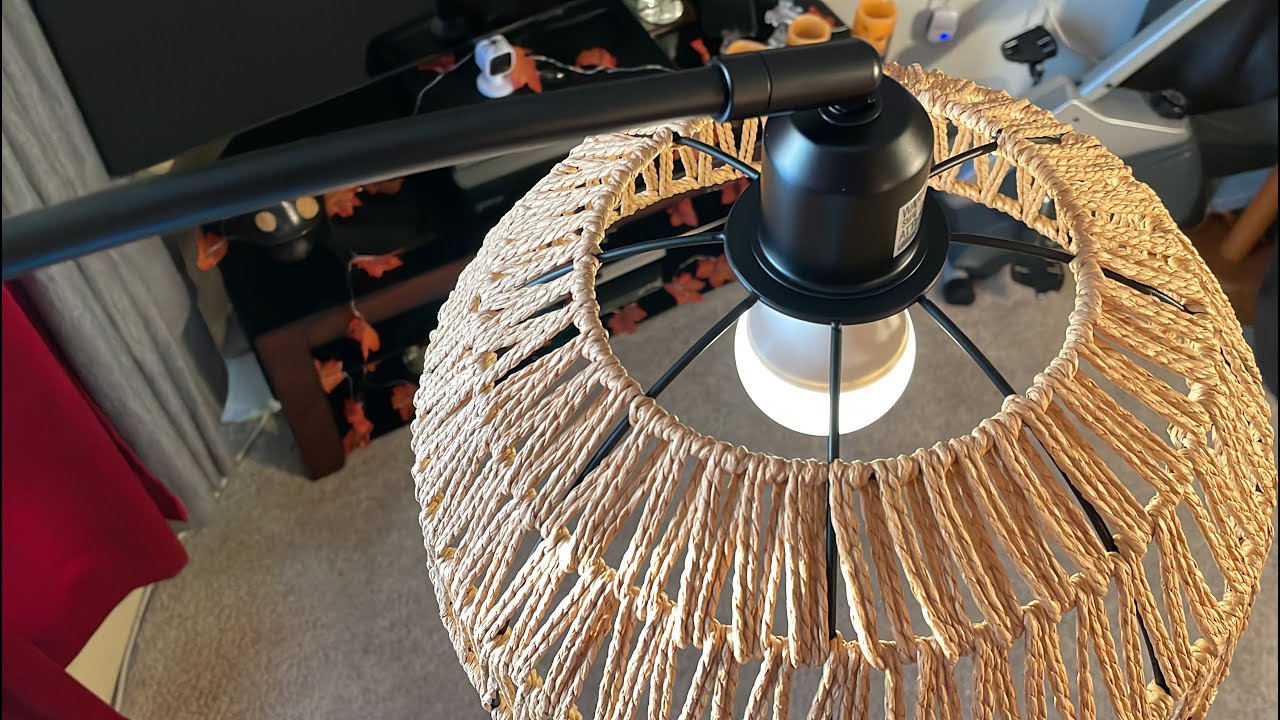 Rattan Boho Arc Floor Lamp with Remote REVIEW