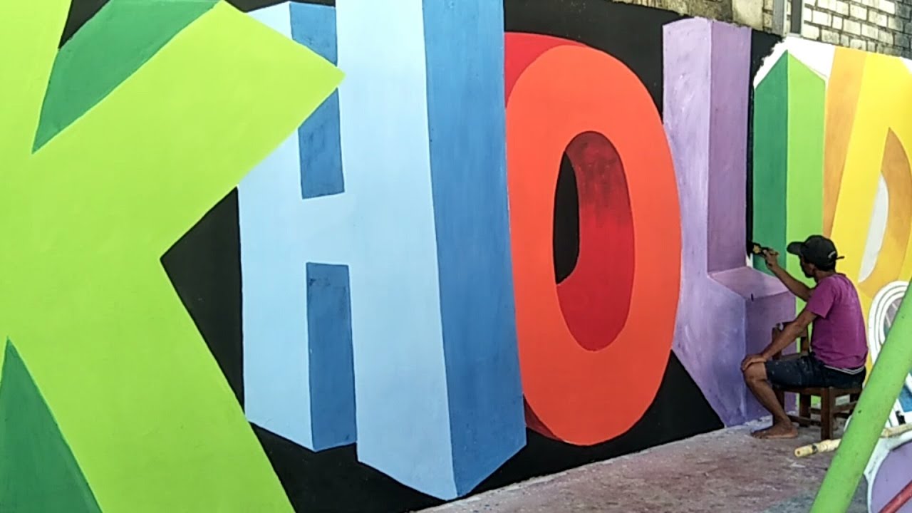 How to Make 3D Large Size Letters !! Tehnik Membuat Besar Di Dinding