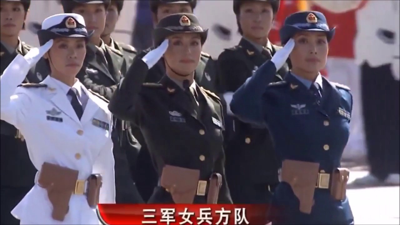 中国女性兵士パレード 2009　建国60周年記念 国慶節軍事パレードから