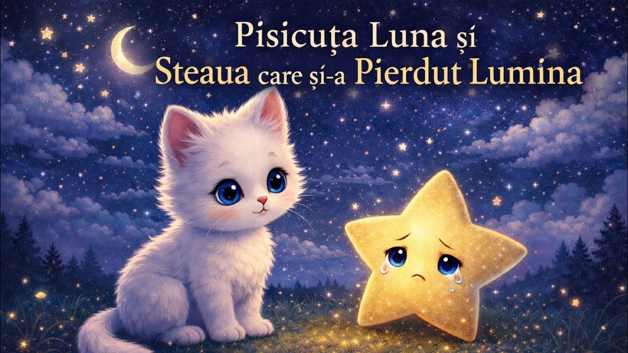 🌙 Pisicuța Luna și Steaua Tristă ⭐ Poveste de Somn pentru Copii (8 min) + Muzică Liniștitoare 35 min