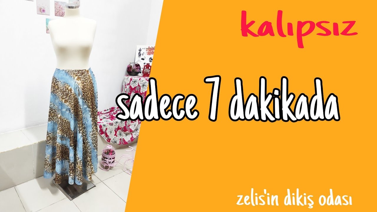 Pratik tam daire kloş etek kesimi ve dikimi/sadece 7 dakikada