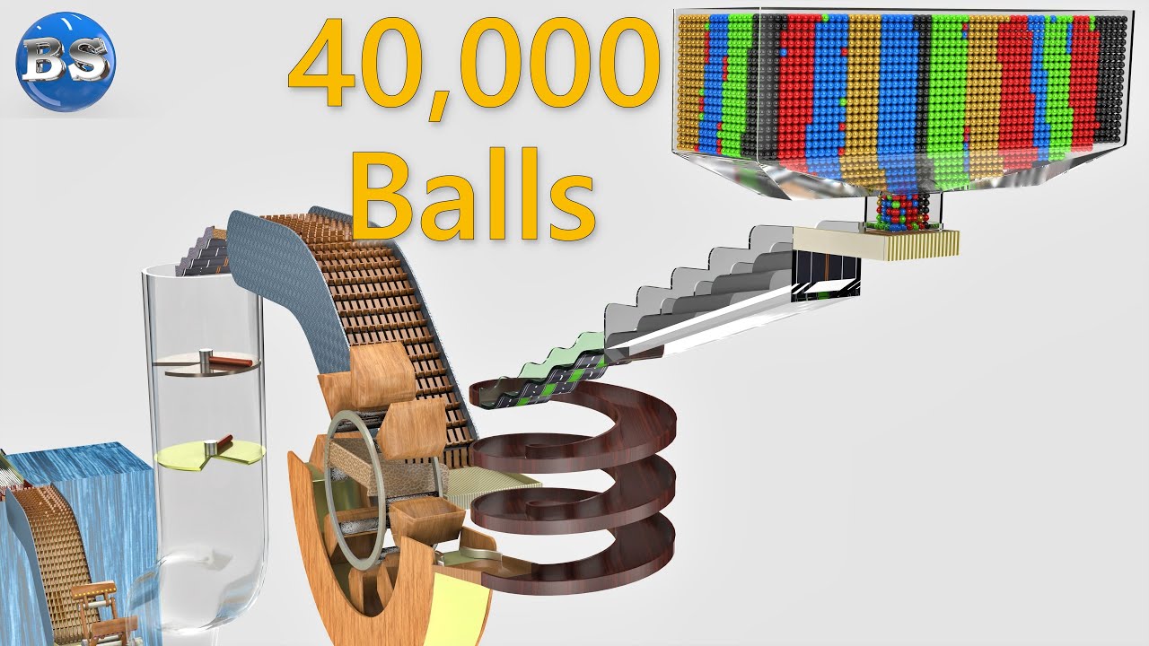 40,000 Colorful Balls Marble Run Screening Animation V02