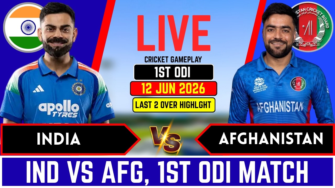 India vs Afghanistan 1st ODI Match l IND vs AFG  Live Score and commentary, Last 2 Overs Highlights