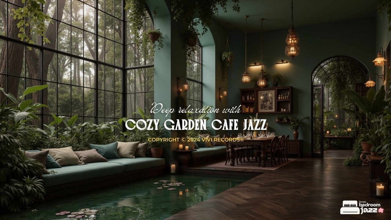 Уютное Кафе Garden Cafe Jazz Для Глубокого Расслабления | Погрузитесь В Атмосферу Леса И Теплую Д...